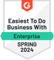 G2 Award - Easiest to do business with - Enterprise - Spring 2024