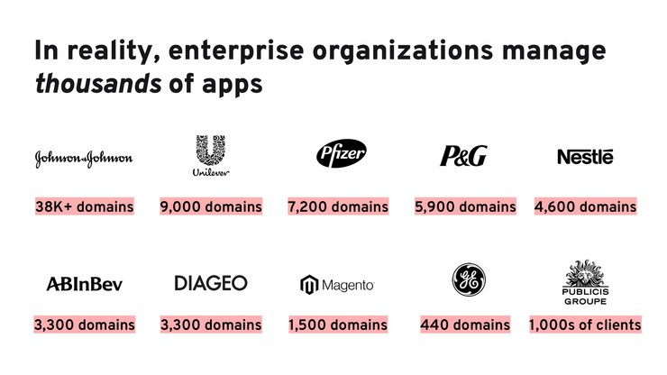 Image showing various large organizations and their domain counts