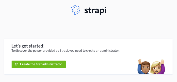 strapi first admin user